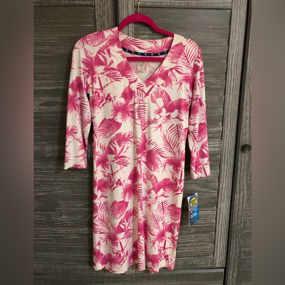 Banana Boat Pink & White Dress